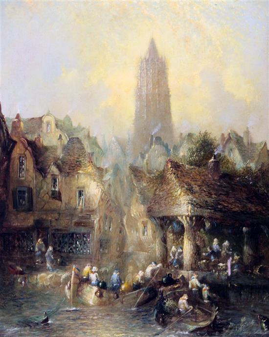 19th century Dutch School View of Delft, 21.5 x 17.5in.